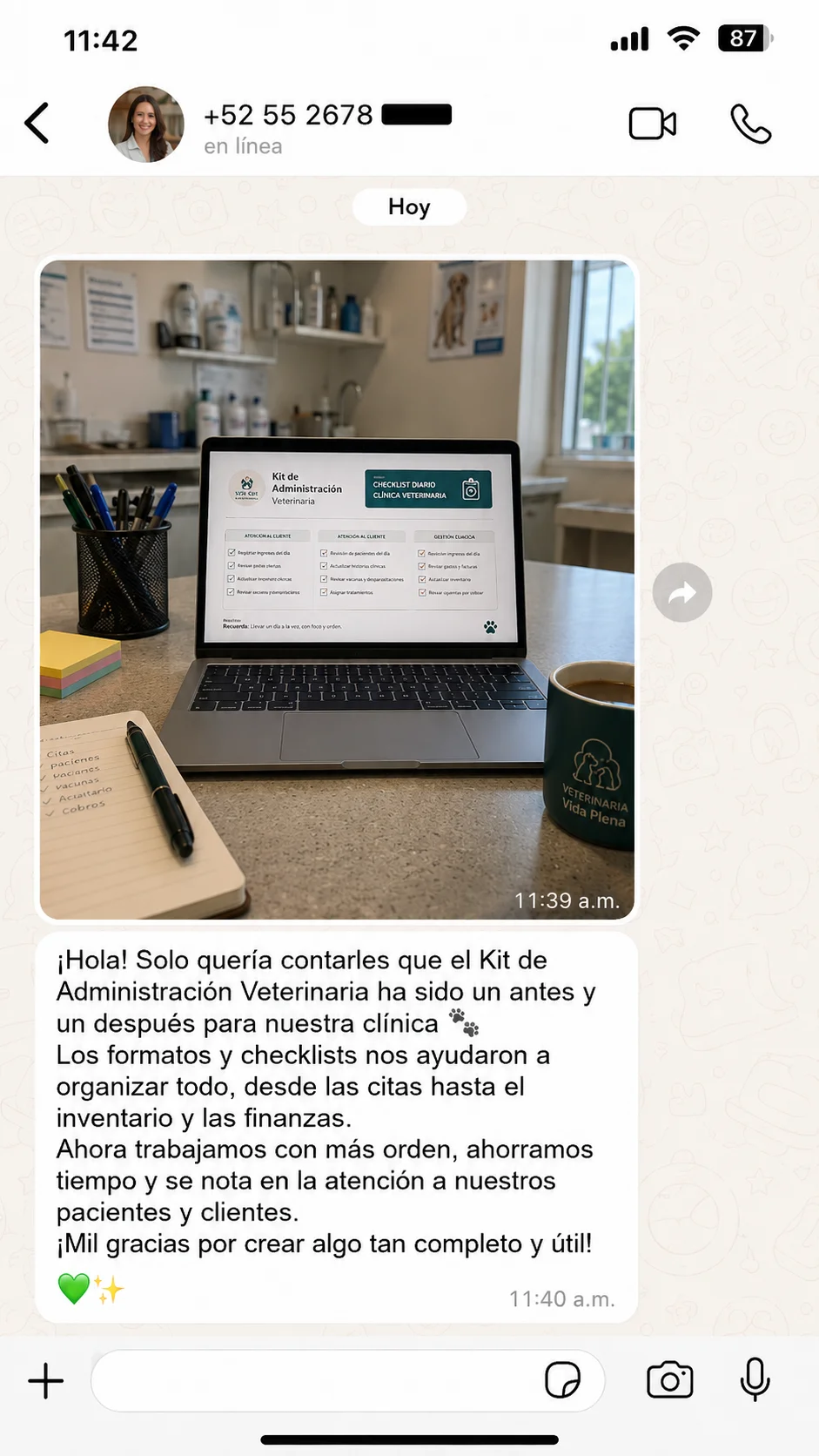 Testimonio 1 de clínica veterinaria