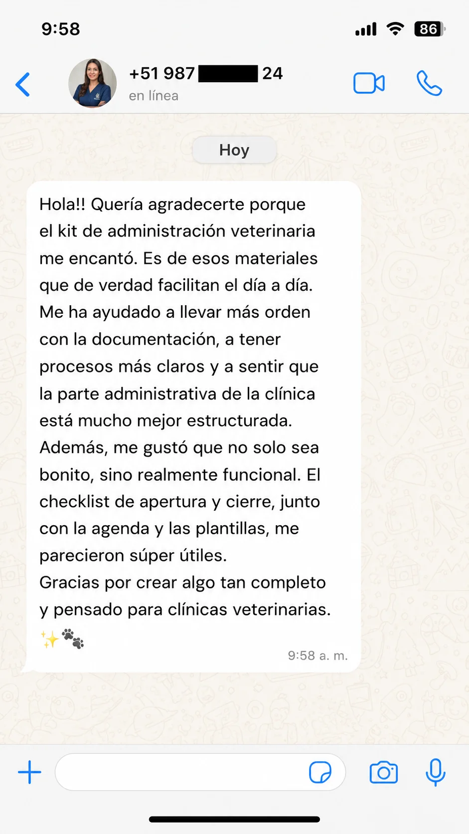 Testimonio 3 de clínica veterinaria